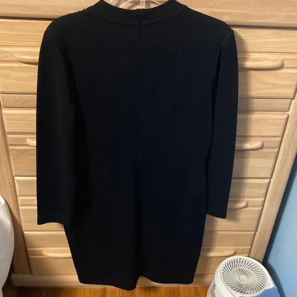 Bill Blass Vintage Black Knit Dress with Beaded Detail Medium Holiday Party - Picture 4 of 8